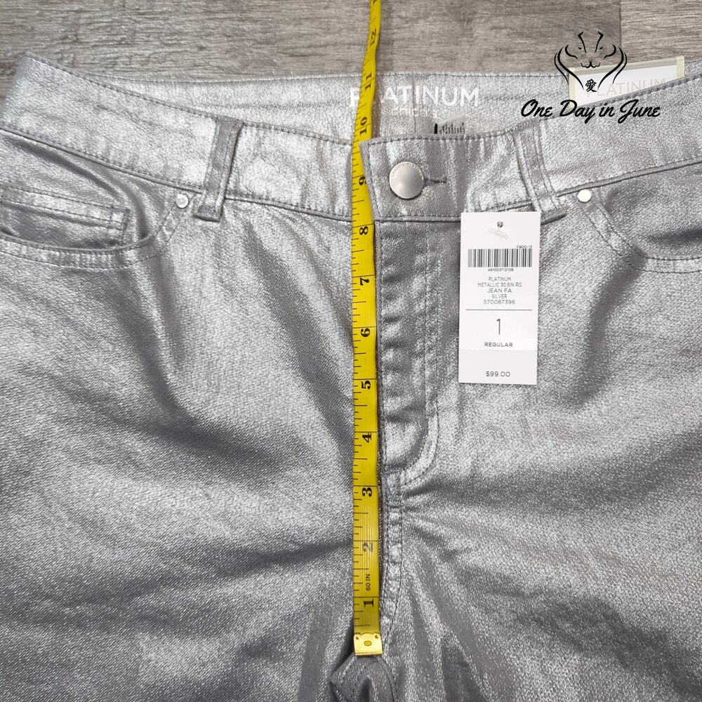 Chico's Metallic Slim Leg Jeans Size Chico's 1 (8) - Picture 4 of 6